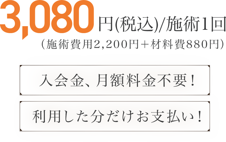 施術1回通常価格3,080円